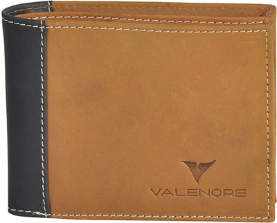 

VALENORE Men Tan Genuine Leather Wallet(6 Card Slots), Tan rustic