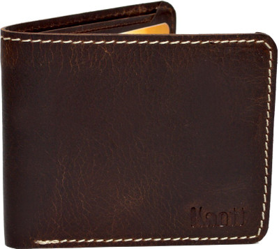 

Knott Men Brown Genuine Leather Wallet(8 Card Slots), Brown-24