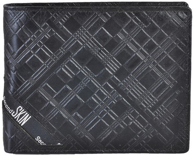 

Second Skin Men Black Genuine Leather Wallet(10 Card Slots)