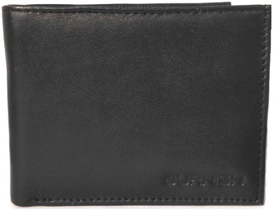 

Burnish Men Black Genuine Leather Wallet(8 Card Slots)
