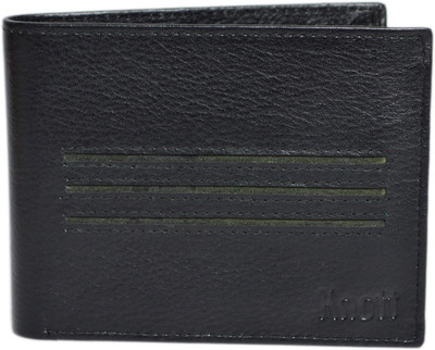 

Knott Men Black Genuine Leather Wallet(7 Card Slots), Black-08