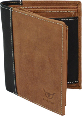 

Hidelink Men Brown Genuine Leather Wallet(7 Card Slots)