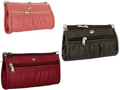 

Feel sixteen Girls Casual, Trendy Multicolor Genuine Leather Wallet(12 Card Slots), Feel bl pink n mar pancha22