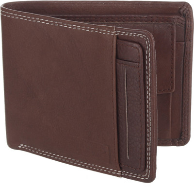 

The Blue Pink Men Brown Genuine Leather Wallet(7 Card Slots), Brown-02