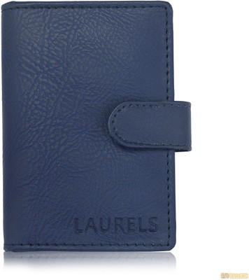

Laurels Men Blue Genuine Leather Card Holder(18 Card Slots)