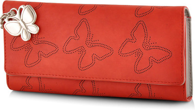 

Butterflies Casual Red Clutch