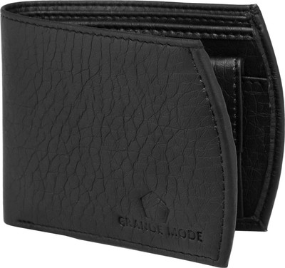

Grande Mode Men Black Genuine Leather Wallet(3 Card Slots), Black-01
