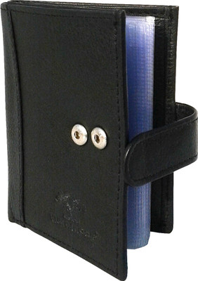 

NUKAICHAU Boys Black Genuine Leather Card Holder(30 Card Slots)