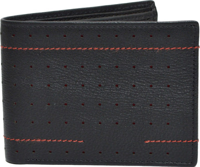 

Knott Men Black Genuine Leather Wallet(8 Card Slots), Black-67
