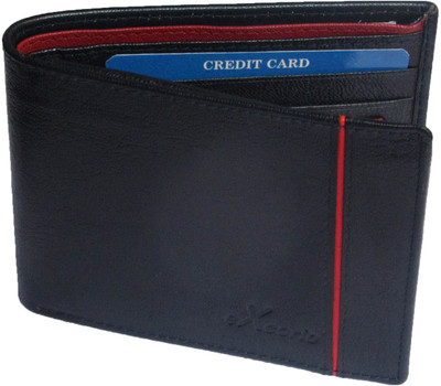 

eXcorio Men Blue Genuine Leather Wallet(12 Card Slots)