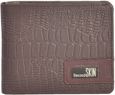 

Second Skin Men Brown Genuine Leather Wallet(10 Card Slots)