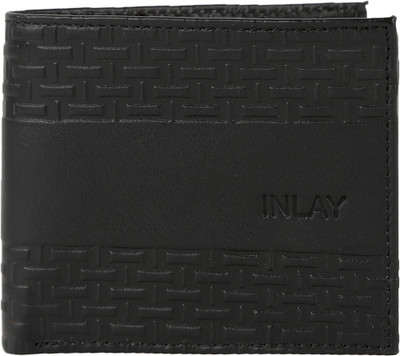 

INLAY Men Black Genuine Leather Wallet(8 Card Slots)