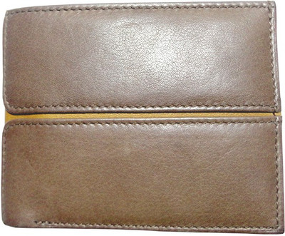 

Touch Trolley Men Brown Genuine Leather Wallet(4 Card Slots)
