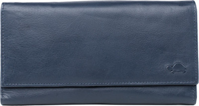 

LeWIS Women Casual Blue Genuine Leather Wallet(10 Card Slots)