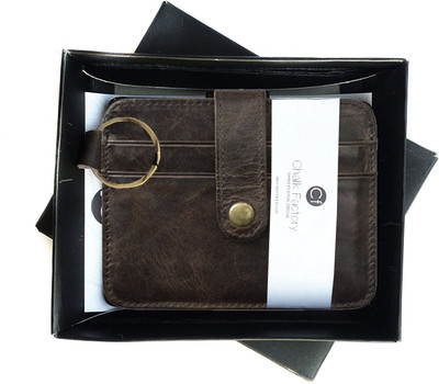 

Chalkfactory Men Brown Genuine Leather Card Holder(5 Card Slots), Antique