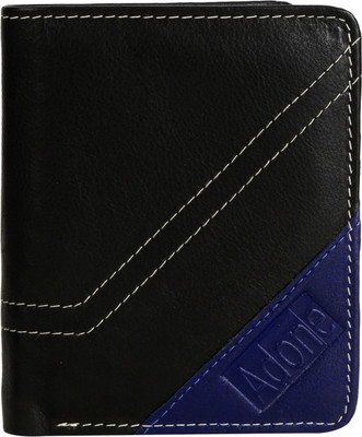 

Adone Men Blue, Black Genuine Leather Wallet(5 Card Slots), Black;blue