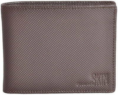 

Second Skin Men Brown Genuine Leather Wallet(10 Card Slots)