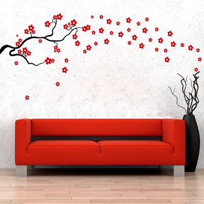 

wallskart Vinyl Sticker(Pack of 1), Red & black
