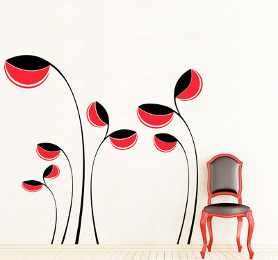 

wallskart Vinyl Sticker(Pack of 1), Red & black