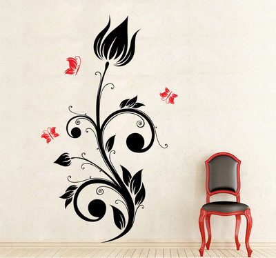 

wallskart Vinyl Sticker(Pack of 1), Black