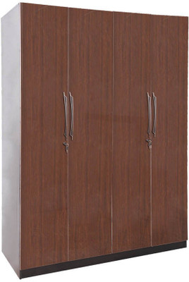 

Parin Engineered Wood 4 Door Wardrobe(Finish Color - UV Finish Dark Brown)