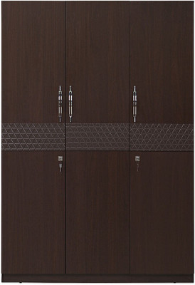 @home by Nilkamal Triumph Engineered Wood 3 Door Wardrobe(Finish Color - Dark Walnut)