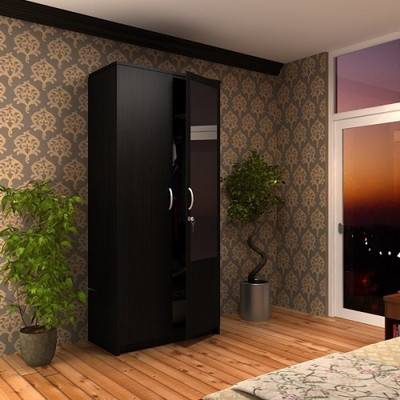 

Housefull Engineered Wood 2 Door Wardrobe(Finish Color - WENGE, Mirror Included)