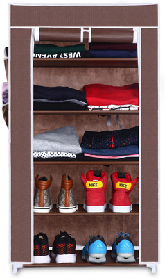 

birdy Micro Fiber Collapsible Wardrobe(Finish Color - brown)