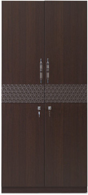 @home by Nilkamal Triumph Engineered Wood 2 Door Wardrobe(Finish Color - Dark Walnut)