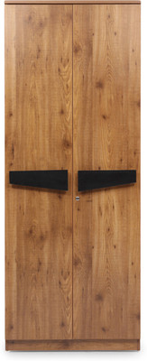 EVOK Texas Engineered Wood 2 Door Wardrobe(Finish Color - Walnut Brown, Knock Down)