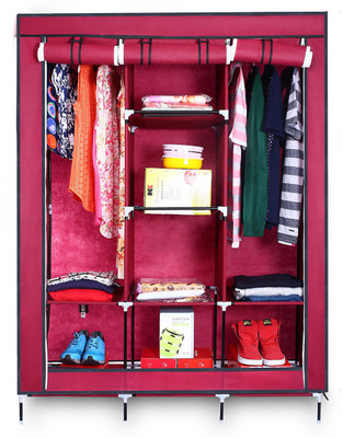 

birdy Micro Fiber Collapsible Wardrobe(Finish Color - brown)