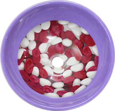 

Niyooi Wash Basin- Brown Boardered with Brown & Gold Mop Shells. PRW2101S Table Top Basin(Purple, Red, White)