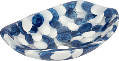 

Zahab BLUE PEBBLES OVAL RESIN WASH BASIN OB115 Table Top Basin(Blue)