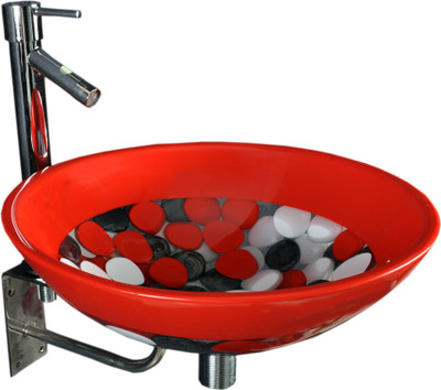 

Lucky Red - Grey Stones SRP01 Table Top Basin(Red - Grey Stones)