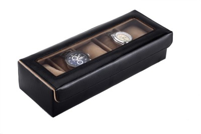 Borse Borse KC 511 Watch Case For 5 Watches(Without Watches) Watch Box(Black, Holds 5 Watches)   Watches  (Borse)