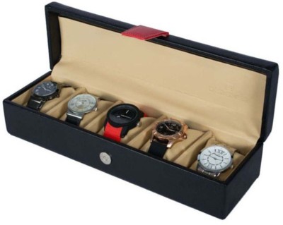 D'signer Watch Box(Black, Red, Holds 5 Watches)   Watches  (D'signer)