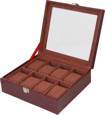 a&e Tie & Watch Box(Wine Red, Holds 8 Watches)   Watches  (A&E)