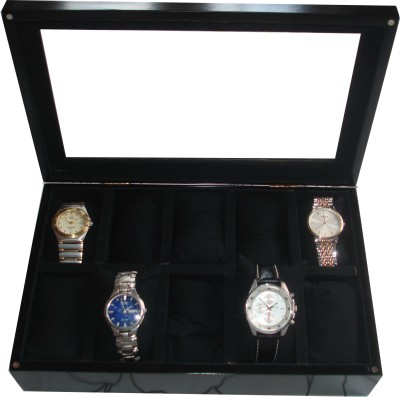 SLK Wooden Watch Box(Black, Holds 10 Watches)   Watches  (SLK)
