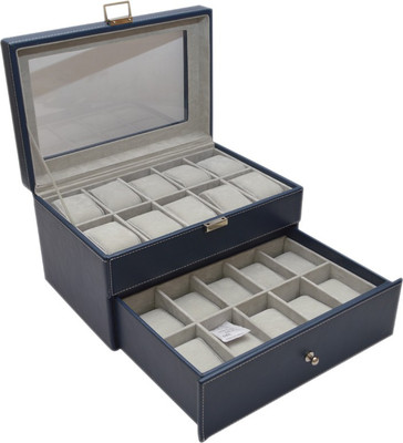 

Knott Watch Case Watch Box(Blue, Holds 20 Watches)