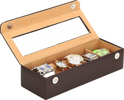 The Runner Solid Watch Box(Brown, Beige, Holds 5 Watches)   Watches  (The Runner)