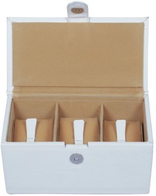 Ystore YWB13WH Watch Box(White, Holds 3 Watches)   Watches  (Ystore)