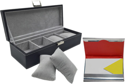 

Knott BLU/WB-915 Watch Box(Black, Holds 4 Watches)