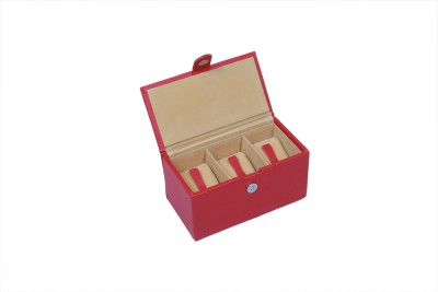 Ystore YWB13RD Watch Box(Red, Holds 3 Watches)   Watches  (Y Store)