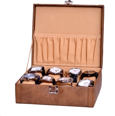Borse Borse Tan Case without Watches Watch Box(Tan, Holds 8 Watches)   Watches  (Borse)