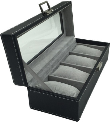 

Knott Case Watch Box(Black, Holds 4 Watches)