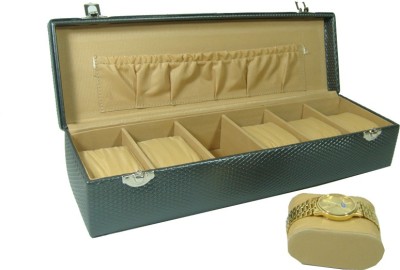 View Essart Protection Case Watch Box(Grey, Holds 6 Watches)  Price Online