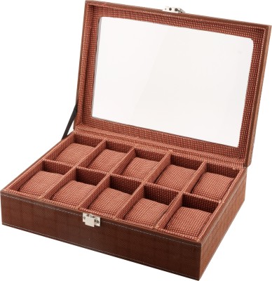 Anything & Everything Brown Transparent 10 Watch Box(Brown, Holds 10 Watches)   Watches  (Anything & Everything)