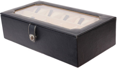 View Ystore Ystore Genuine Leather Transparent Watch Box- Black Watch Box(Black, Holds 10 Watches) Wrist Watches Price Online(Ystore)