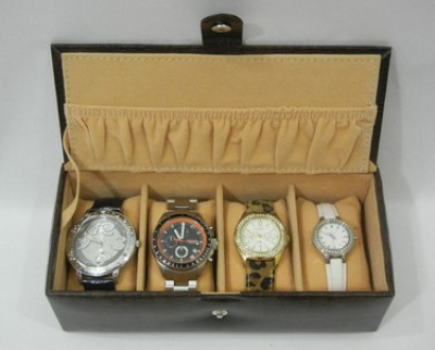 Borse WCOO2 Watch Box(Brown, Holds 4 Watches)   Watches  (Borse)