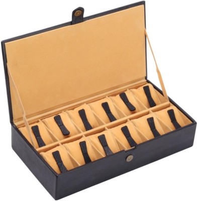 Ystore YWAB6BL Watch Box(Black, Holds 12 Watches)   Watches  (Y Store)